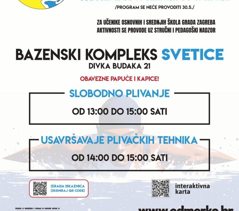 Odmorko – slobodno plivanje i usavršavanja plivačkih tehnika