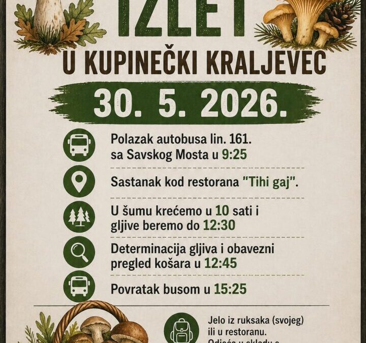 Gljivarski izlet u Kupinečki Kraljevec 30. 5. 2026.